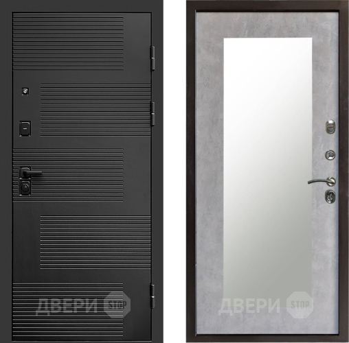 Входная металлическая Дверь Престиж Favorit Зеркло Пастораль Бетон светлый в Орехово-Зуево