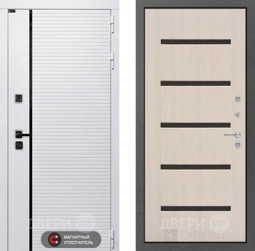 Дверь Лабиринт (LABIRINT) Royal 01 Беленый дуб в Орехово-Зуево