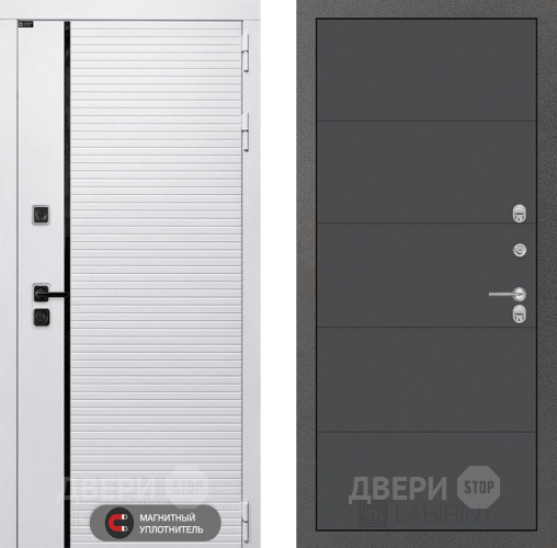 Входная металлическая Дверь Лабиринт (LABIRINT) Royal 13 Графит софт в Орехово-Зуево