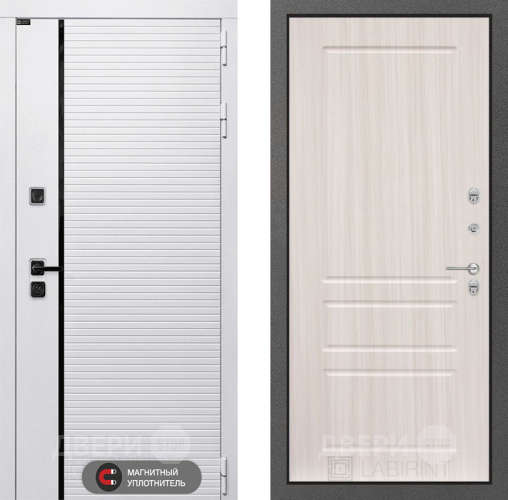 Входная металлическая Дверь Лабиринт (LABIRINT) Royal 03 Сандал белый в Орехово-Зуево