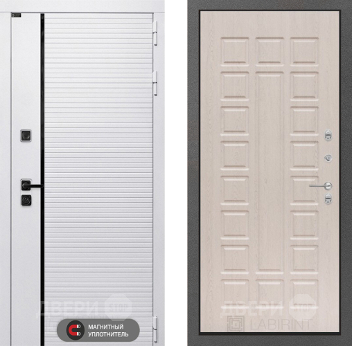 Входная металлическая Дверь Лабиринт (LABIRINT) Royal 04 Беленый дуб в Орехово-Зуево