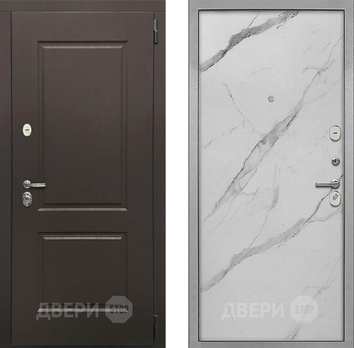 Входная металлическая Дверь Интекрон (INTECRON) Кампо Гладкая Мрамор натуральный арктик в Орехово-Зуево