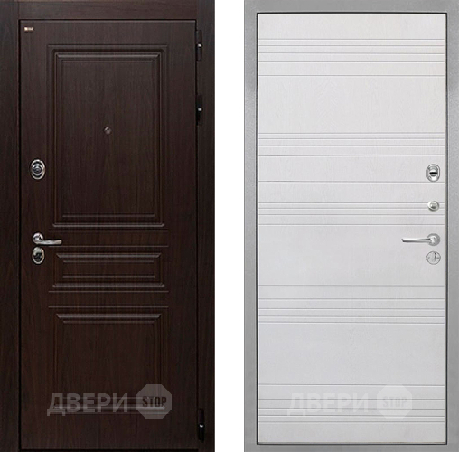 Входная металлическая Дверь Интекрон (INTECRON) Брайтон Тиковое Дерево ФЛ-316 Белый ясень в Орехово-Зуево