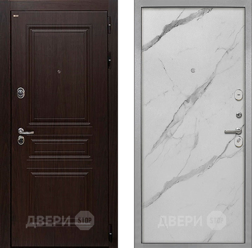 Входная металлическая Дверь Интекрон (INTECRON) Брайтон Тиковое Дерево Гладкая Мрамор натуральный арктик в Орехово-Зуево
