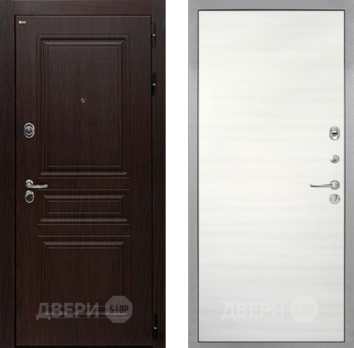 Входная металлическая Дверь Интекрон (INTECRON) Брайтон Тиковое Дерево Гладкая Дуб сильвер поперечный в Орехово-Зуево