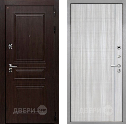 Входная металлическая Дверь Интекрон (INTECRON) Брайтон Тиковое Дерево В-07 с молдингом Сандал белый в Орехово-Зуево