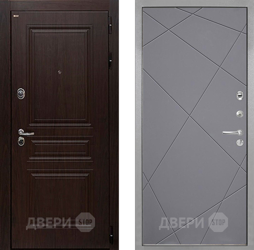 Входная металлическая Дверь Интекрон (INTECRON) Брайтон Тиковое Дерево Лучи-М Графит софт в Орехово-Зуево