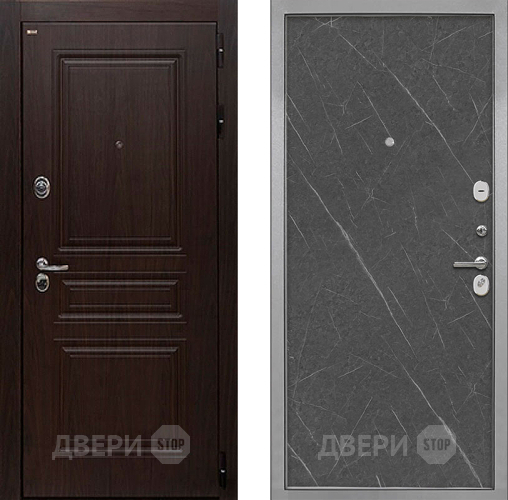 Дверь Интекрон (INTECRON) Брайтон Тиковое Дерево Гладкая Гранит лава оникс в Орехово-Зуево