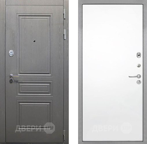 Входная металлическая Дверь Интекрон (INTECRON) Брайтон Графит Гладкая Силк Сноу в Орехово-Зуево