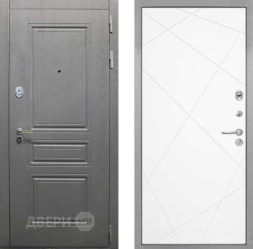 Входная металлическая Дверь Интекрон (INTECRON) Брайтон Графит Лучи-М Софт милк в Орехово-Зуево