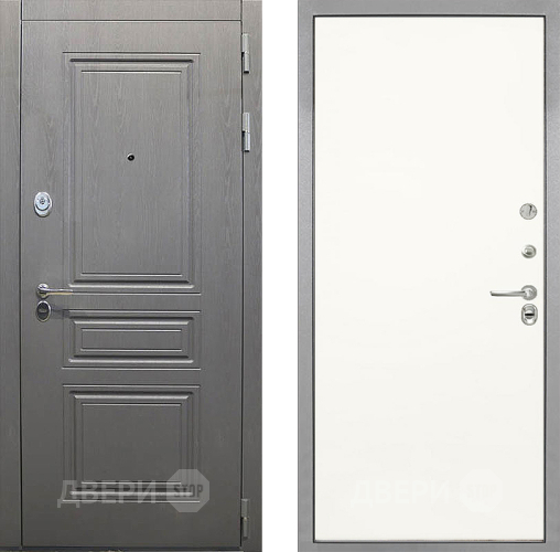 Входная металлическая Дверь Интекрон (INTECRON) Брайтон Графит Гладкая Слоновая кость в Орехово-Зуево