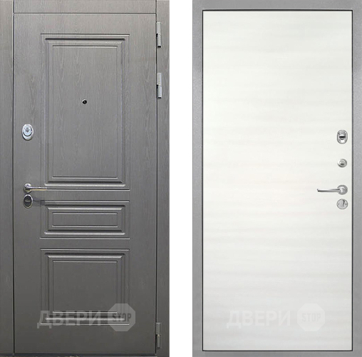 Дверь Интекрон (INTECRON) Брайтон Графит Гладкая Дуб сильвер поперечный в Орехово-Зуево