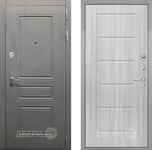 Входная металлическая Дверь Интекрон (INTECRON) Брайтон Графит ФЛ-39 Сандал белый в Орехово-Зуево