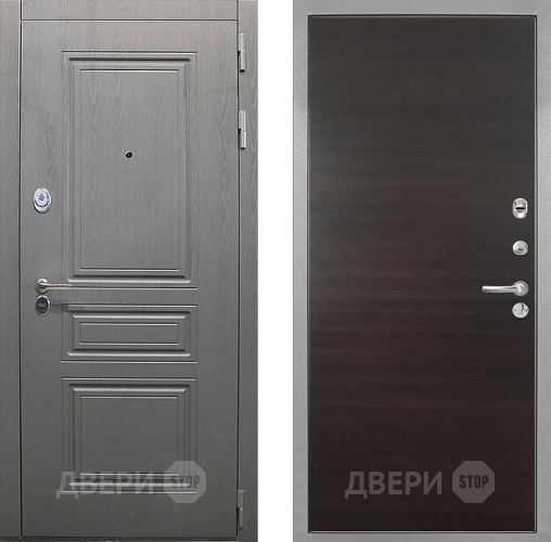 Входная металлическая Дверь Интекрон (INTECRON) Брайтон Графит Гладкая Эковенге поперечный в Орехово-Зуево