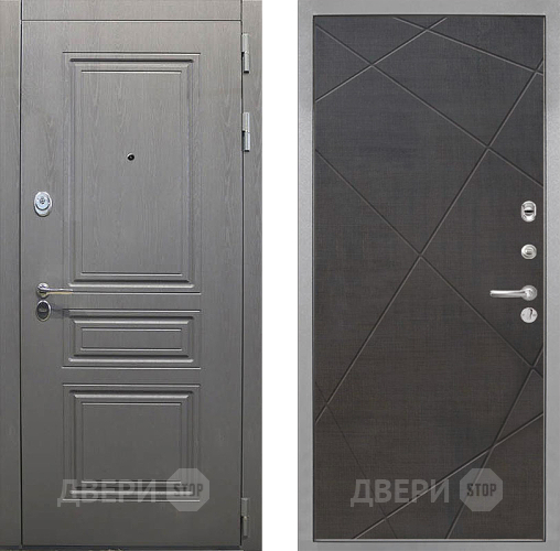 Входная металлическая Дверь Интекрон (INTECRON) Брайтон Графит Лучи-М Венге распил кофе в Орехово-Зуево