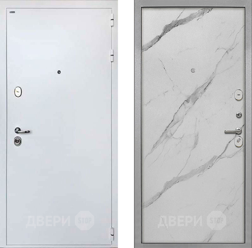 Входная металлическая Дверь Интекрон (INTECRON) Колизей White Гладкая Мрамор натуральный арктик в Орехово-Зуево