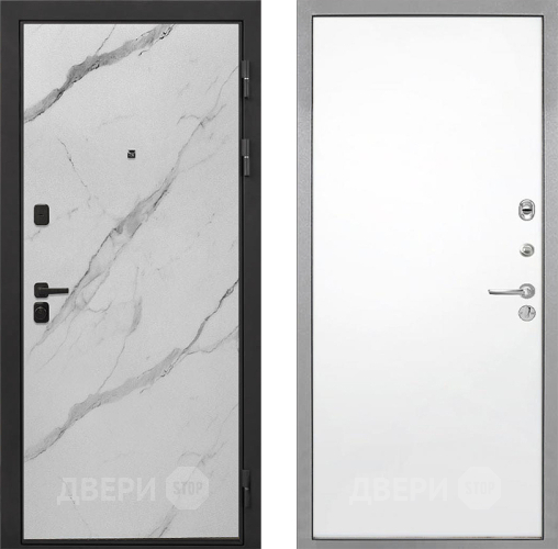 Дверь Интекрон (INTECRON) Профит Black Мрамор Арктик Гладкая Силк Сноу в Орехово-Зуево