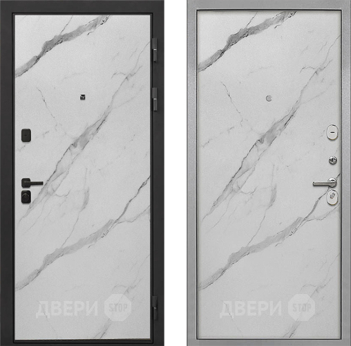 Входная металлическая Дверь Интекрон (INTECRON) Профит Black Мрамор Арктик Гладкая Мрамор натуральный арктик в Орехово-Зуево
