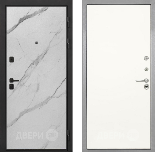 Дверь Интекрон (INTECRON) Профит Black Мрамор Арктик Гладкая Слоновая кость в Орехово-Зуево