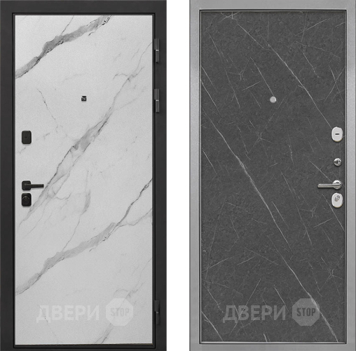 Входная металлическая Дверь Интекрон (INTECRON) Профит Black Мрамор Арктик Гладкая Гранит лава оникс в Орехово-Зуево