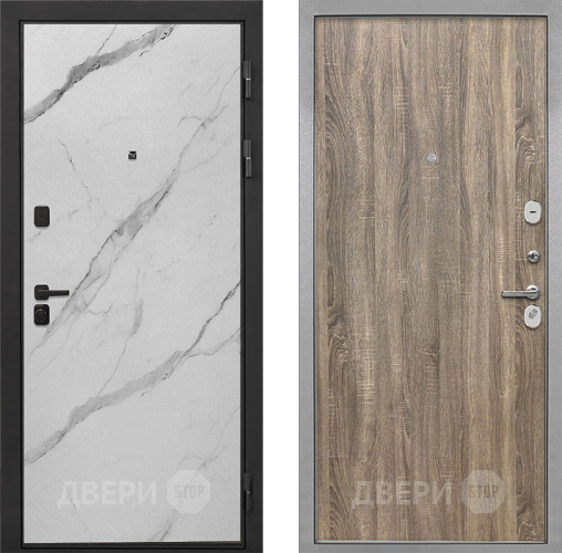Входная металлическая Дверь Интекрон (INTECRON) Профит Black Мрамор Арктик Гладкая Дуб турин в Орехово-Зуево