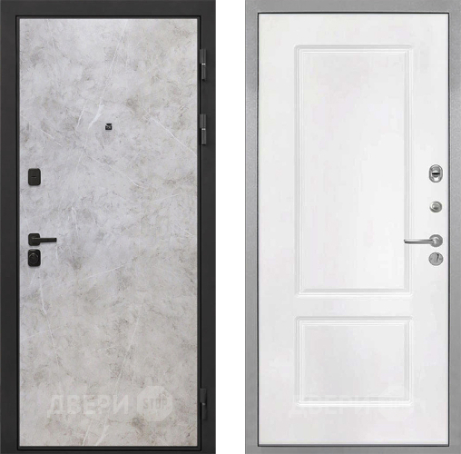 Входная металлическая Дверь Интекрон (INTECRON) Профит Black Мрамор Светлый КВ-2 Белый матовый в Орехово-Зуево