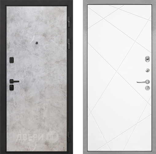 Входная металлическая Дверь Интекрон (INTECRON) Профит Black Мрамор Светлый Лучи-М Софт милк в Орехово-Зуево