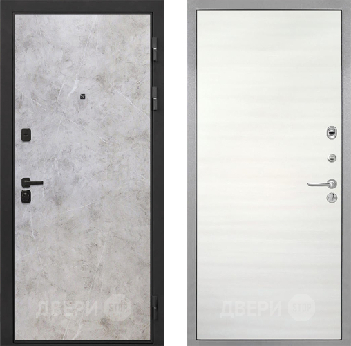 Входная металлическая Дверь Интекрон (INTECRON) Профит Black Мрамор Светлый Гладкая Дуб сильвер поперечный в Орехово-Зуево