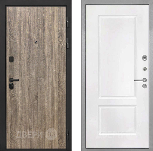 Входная металлическая Дверь Интекрон (INTECRON) Профит Black Дуб Турин КВ-2 Белый матовый в Орехово-Зуево