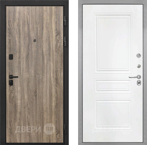 Входная металлическая Дверь Интекрон (INTECRON) Профит Black Дуб Турин ФЛ-243 Белый матовый в Орехово-Зуево