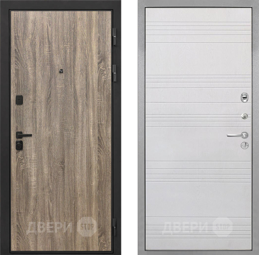 Входная металлическая Дверь Интекрон (INTECRON) Профит Black Дуб Турин ФЛ-316 Белый ясень в Орехово-Зуево