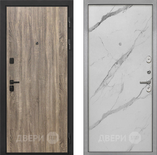 Входная металлическая Дверь Интекрон (INTECRON) Профит Black Дуб Турин Гладкая Мрамор натуральный арктик в Орехово-Зуево