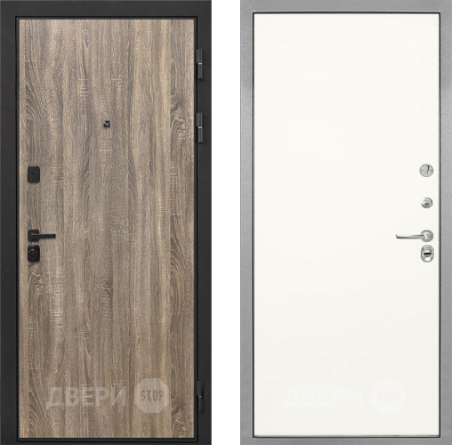 Входная металлическая Дверь Интекрон (INTECRON) Профит Black Дуб Турин Гладкая Слоновая кость в Орехово-Зуево