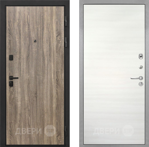 Входная металлическая Дверь Интекрон (INTECRON) Профит Black Дуб Турин Гладкая Дуб сильвер поперечный в Орехово-Зуево