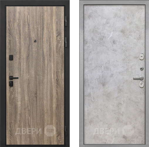 Входная металлическая Дверь Интекрон (INTECRON) Профит Black Дуб Турин Гладкая Мрамор светлый в Орехово-Зуево