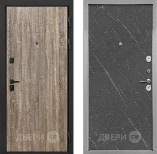 Входная металлическая Дверь Интекрон (INTECRON) Профит Black Дуб Турин Гладкая Гранит лава оникс в Орехово-Зуево