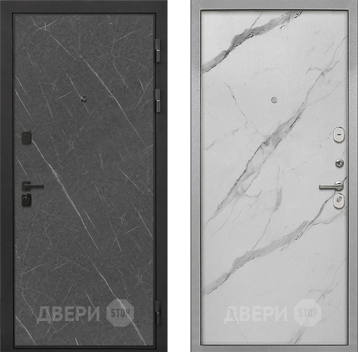 Входная металлическая Дверь Интекрон (INTECRON) Профит Black Гранит Лава Оникс Гладкая Мрамор натуральный арктик в Орехово-Зуево