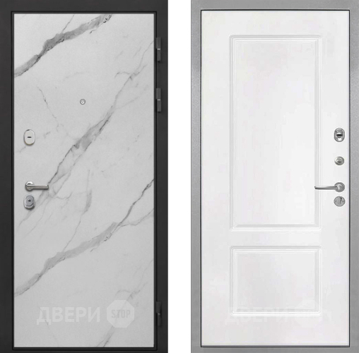 Входная металлическая Дверь Интекрон (INTECRON) Гектор Мрамор Арктик КВ-2 Белый матовый в Орехово-Зуево