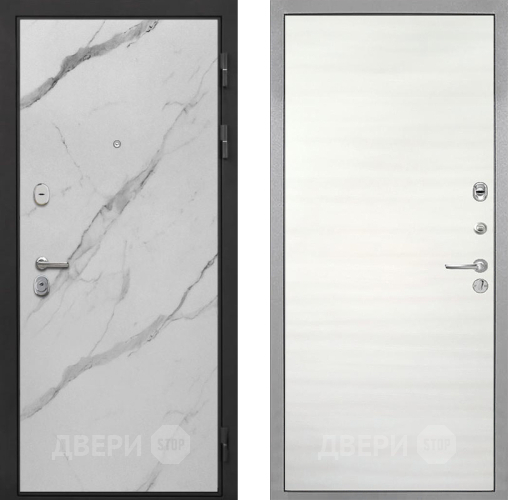 Дверь Интекрон (INTECRON) Гектор Мрамор Арктик Гладкая Дуб сильвер поперечный в Орехово-Зуево