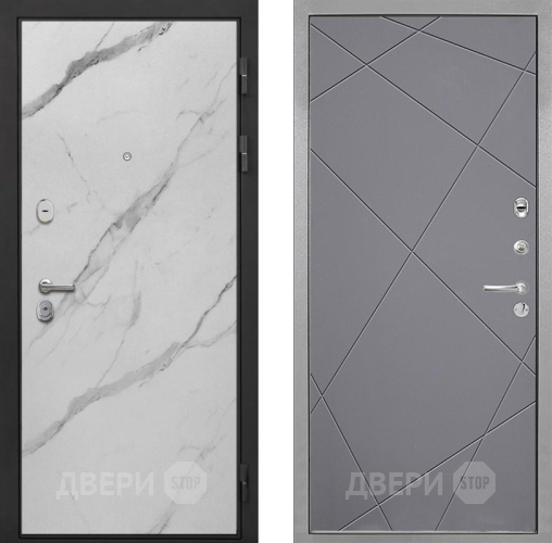 Входная металлическая Дверь Интекрон (INTECRON) Гектор Мрамор Арктик Лучи-М Графит софт в Орехово-Зуево