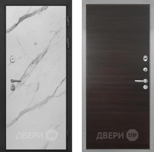 Входная металлическая Дверь Интекрон (INTECRON) Гектор Мрамор Арктик Гладкая Эковенге поперечный в Орехово-Зуево
