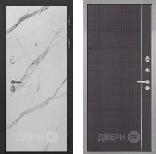 Входная металлическая Дверь Интекрон (INTECRON) Гектор Мрамор Арктик В-07 с молдингом Венге в Орехово-Зуево