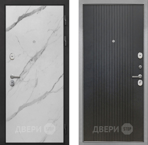 Входная металлическая Дверь Интекрон (INTECRON) Гектор Мрамор Арктик ФЛ-295 Лофт черный в Орехово-Зуево