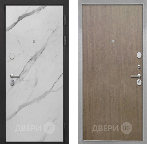 Входная металлическая Дверь Интекрон (INTECRON) Гектор Мрамор Арктик Гладкая шпон Венге коричневый в Орехово-Зуево