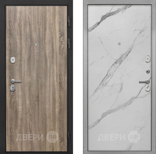 Входная металлическая Дверь Интекрон (INTECRON) Гектор Дуб Турин Гладкая Мрамор натуральный арктик в Орехово-Зуево