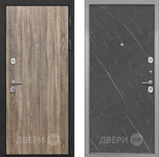 Входная металлическая Дверь Интекрон (INTECRON) Гектор Дуб Турин Гладкая Гранит лава оникс в Орехово-Зуево