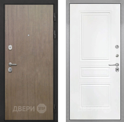 Входная металлическая Дверь Интекрон (INTECRON) Гектор Венге Коричневый ФЛ-243 Белый матовый в Орехово-Зуево