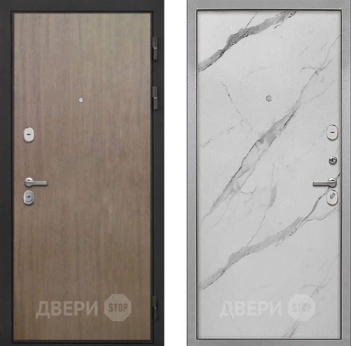 Входная металлическая Дверь Интекрон (INTECRON) Гектор Венге Коричневый Гладкая Мрамор натуральный арктик в Орехово-Зуево