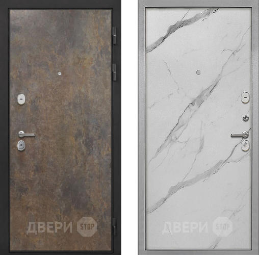 Входная металлическая Дверь Интекрон (INTECRON) Гектор Гранж Гладкая Мрамор натуральный арктик в Орехово-Зуево