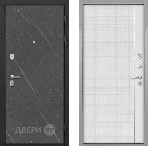Входная металлическая Дверь Интекрон (INTECRON) Гектор Гранит Лава Оникс В-07 с молдингом Лофт белый в Орехово-Зуево